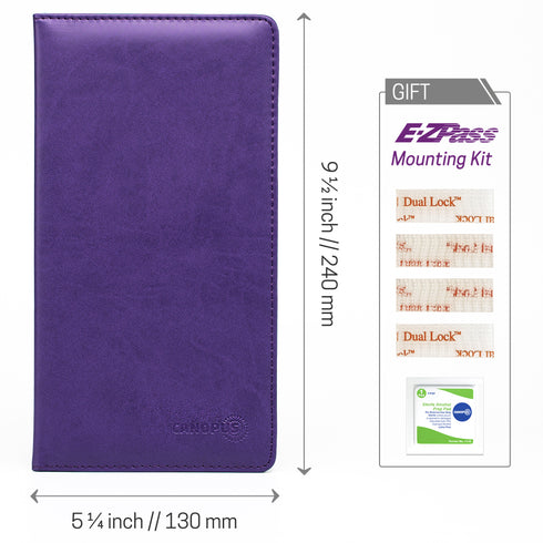 CANOPUS Big Purple Car Registration and Insurance Holder, PU Leather Card Holder, Vehicle Glove Box Organizer for Auto, SUV, Truck
